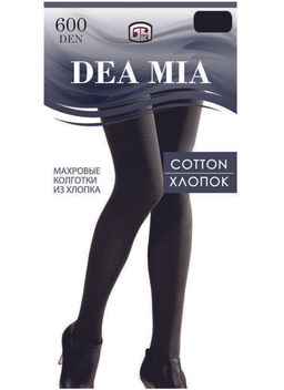 Колготки теплые DEA MIA COTTON 600 (махровые) черный