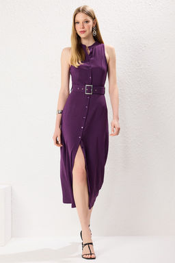 TRENDYOLMILLA Mint Kemerli Midi Dokuma Gomlek Elbise TWOSS23EL01628  фото 19