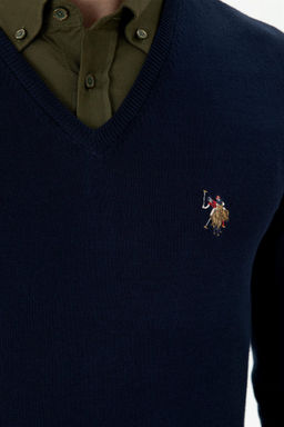 U. S. Polo Assn Мужской темно-синий базовый свитер - U.s. polo assn фото 14