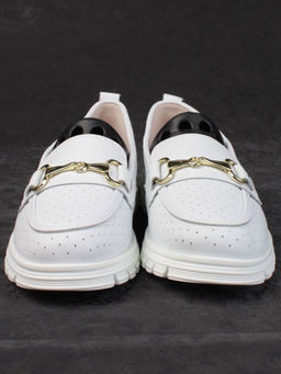 03-PDD164-1 WHITE Полуботинки женские (натуральная кожа)