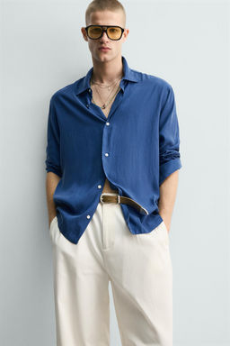 CAMISA RELAXED FIT FLUIDA / Azul?n - Zara фото 5