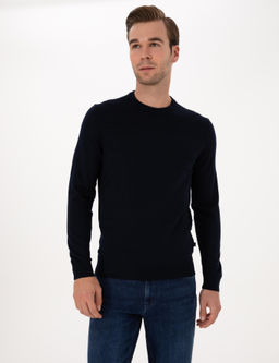 Lacivert Slim Fit Kazak
