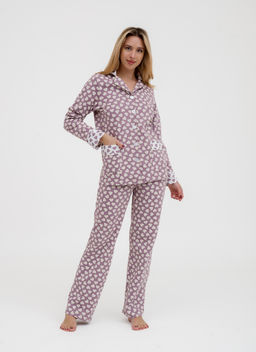 Пижама женская из футера Салли молочный