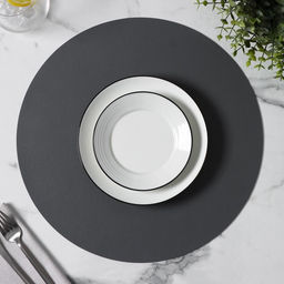 Цена за 12 шт. Салфетка сервировочная на стол Тэм, d=35 см, цвет тёмно-серый - Simaland фото 5