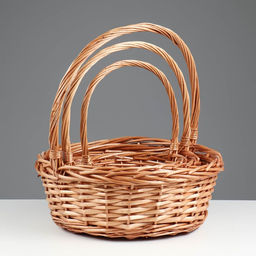 Корзина плетёная для хранения Kori, лоза, светло-коричневая, набор 3 шт.