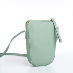 Сумка женская кросс-боди на молнии, 14×3.5×17 см, зелёная