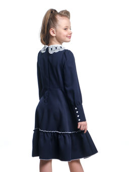 Платье для девочки в школу нарядные вещи UD 7483 т.синий - Mini maxi фото 2