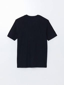 Bisiklet Yaka K?sa Kollu Bask?l? Penye Erkek Ti??rt