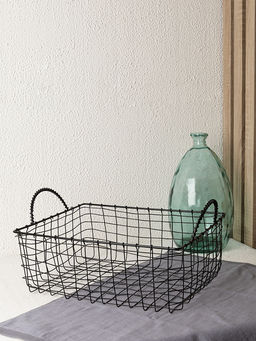 Корзина для хранения 35x30x15 черный сталь с порошковым покрытием