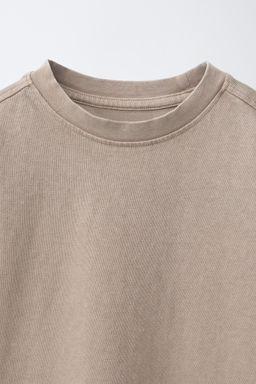 CONJUNTO CAMISETA Y BERMUDA LISO GARMENT DYE / Tostado - Zara фото 6