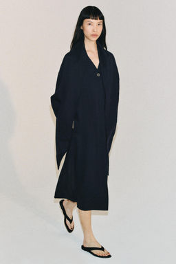 ABRIGO OVERSIZE CON LINO ZW COLLECTION / Marino