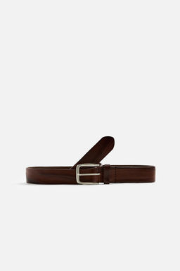 VINTAGE-EFFECT LEATHER BELT - Zara фото 3