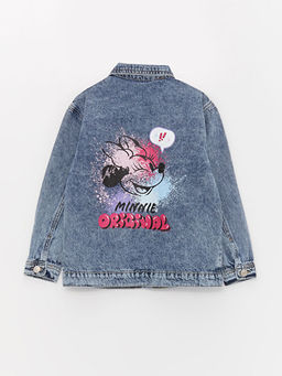 G?mlek Yaka Minnie Mouse Bask?l? K?z ?ocuk Jean Ceket - Waikiki фото 2