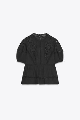 ZW COLLECTION ROMANTIC EMBROIDERED BLOUSE - Zara фото 5
