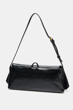 LEATHER SHOULDER BAG WITH FLAP - Zara фото 4