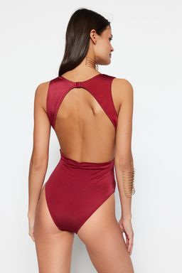 TRENDYOLMILLA Kiremit V Yaka Drapeli Regular Mayo TBESS21MA0042  фото 18