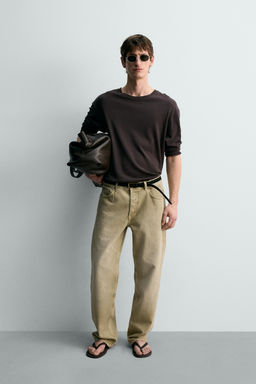 CAMISETA ALGOD?N - LINO  LIMITED EDITION / Marr?n