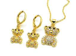 Подвеска и серьги "Мишка"