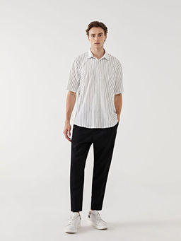 Regular Fit K?sa Kollu ?izgili Erkek G?mlek