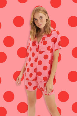 Trendyolmilla Fusya Puantiyeli Viskon Sortlu Dokuma Pijama Tak?m? THMSS20PT0306  фото 22