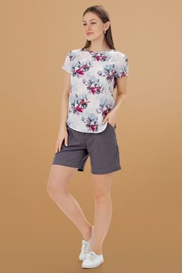 Шорты с эластичным поясом темный капучино - Odis фото 9