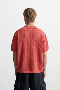 OPEN KNIT POLO SHIRT - Zara фото 3