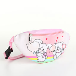 Сумка поясная «Друзья», для девочки, на молнии, розовая