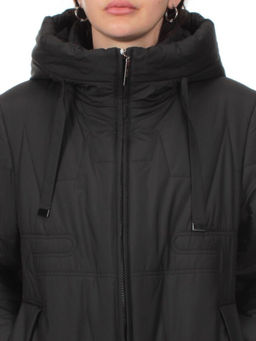 1073 BLACK Пальто зимнее облегченное женское (холлофайбер 150 гр.) - Fashion фото 4