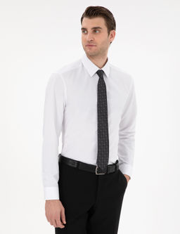 Beyaz Slim Fit Uzun Kollu Basic G_mlek