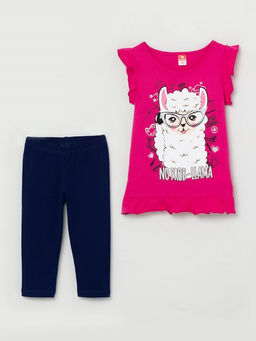 CRB wear/CWKG 90067-46 Комплект (футболка, бриджи), фуксия-темно-синий/Ex.Cherubino