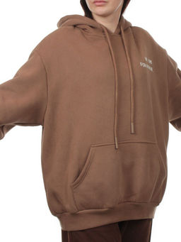2620 BROWN Толстовка женская (85% хлопок, 10% полиэстер, 5% спандекс) - Fashion фото 3