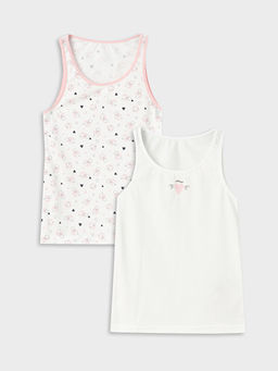 Bisiklet Yaka Bask?l? K?z ?ocuk Atlet 2li