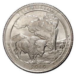 25 центов 2010 года P №2 Йеллоустонский национальный парк