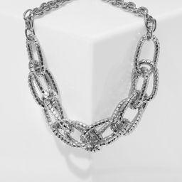 Колье «Цепь» эксклюзив, цвет серебро, 45 см