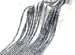 Бусины из терагерца кубик с гранями 3мм, 38см, 155 бусин Радуга камня