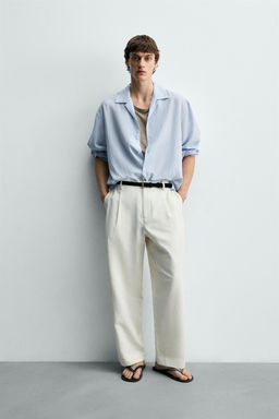 CAMISA FLUIDA RELAXED FIT / Celeste