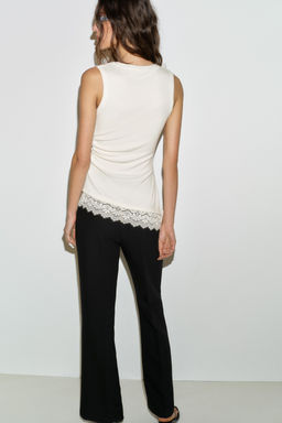 TOP DRAPEADO ENCAJE / Blanco roto - Zara фото 3