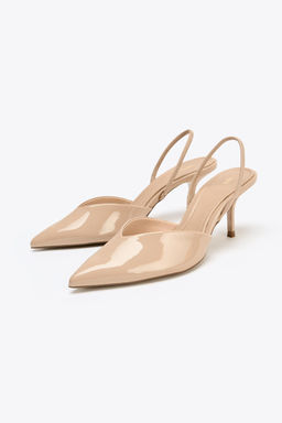 PATENT-EFFECT SLINGBACK HEELS - Zara фото 9