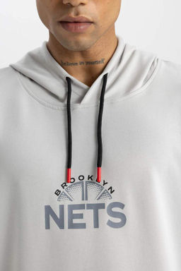 DeFactoFit НБА Brooklyn Nets Oversize футболка с короткими рукавами и капюшоном  фото 6