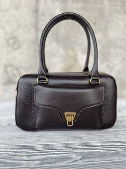 Женская кожаная сумка бочонок 3132 Кофе