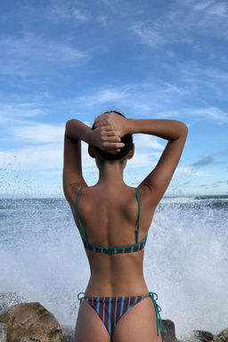 TOP BIKINI AROS RAYAS / Azul - Zara фото 3