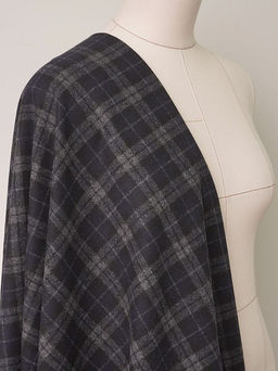 Шерсть пальтово-костюмная Твид Клетка двойная цв.серый/черный, ш.1.5м, шерсть-50%, п/э-50% - Купава фото 12