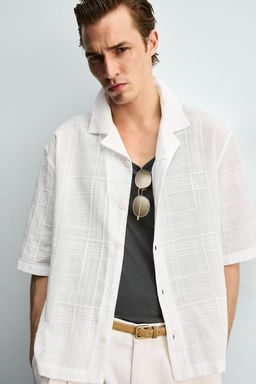 CAMISA RELAXED FIT ALGOD?N - LINO / Blanco - Zara фото 6