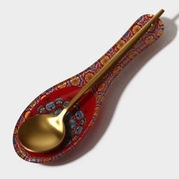 Подставка под ложку Доляна «Крац», 21.5×7.5×1.4 см, стекло, красная