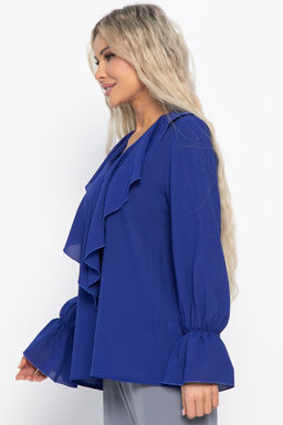 Блуза шифоновая Вэнси (синяя) Б15023-8М