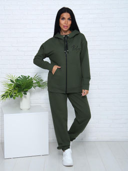 Костюм с брюками, футер с лайкрой 2-х нитка (00907, хаки)