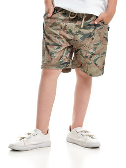 Шорты из плащевки для мальчика 33-2713 хаки