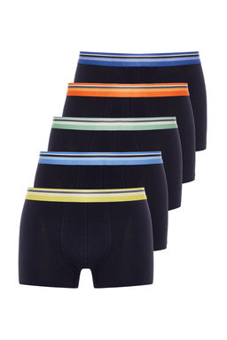 TRENDYOL MAN Lacivert 5li Desenli/Duz Paketli Boxer TMNAW25BX00007