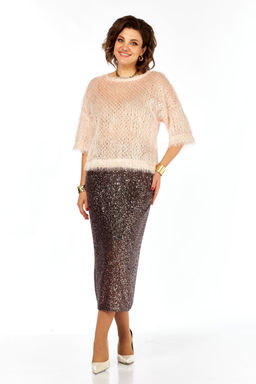 Костюм Olga Style Л413 персик-коричневый