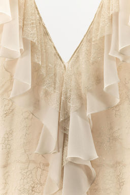 ZW COLLECTION LACE FRILL DRESS - Zara фото 12